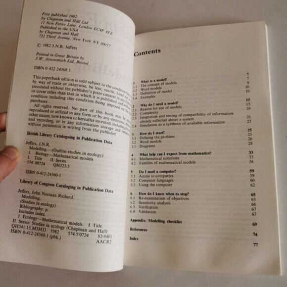 1982 Modelling Outline Studies in Ecology Book John Jeffers Statistics Maths Tex - Picture 6 of 8